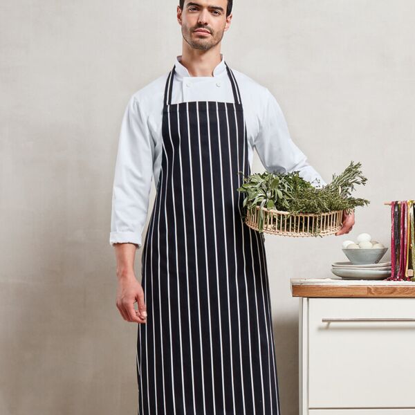 Striped bib apron Thumbnail